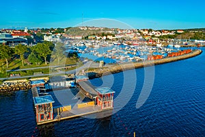 Sunset view of Swedish town Stromstad