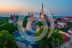 Sunset view of Tallian from Patkuli viewpoint, Estonia