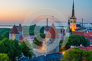 Sunset view of Tallian from Patkuli viewpoint, Estonia