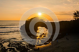 A sunset view from Tanah Lot Temple photo
