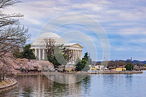 Sunset view of The Thomas Jefferson Memorial