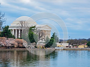 Sunset view of The Thomas Jefferson Memorial