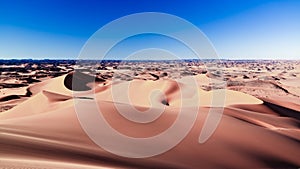 Sunset view to Tin Merzouga dune at Tassili nAjjer national park in Algeria