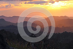 sunset view from top of Doi Pha Phung