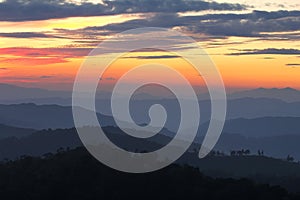 sunset view from top of Doi Pha Phung