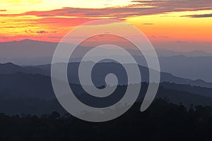 sunset view from top of Doi Pha Phung