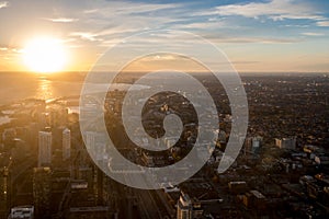 Sunset view of Toronto City from above - Toronto, Ontario, Canada