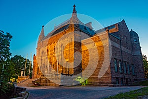 Sunset view of Turku Art Museum in Finland