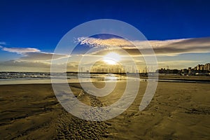 Sunset view of Tyrrhenian Sea,view from sanctuary of holy Maria Goretti. Nettuno photo