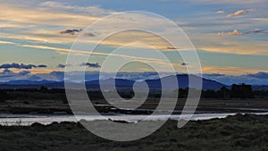 Sunset view from Waikuku Beach, New Zealand