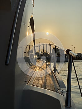 Sunset view from the yacht deck