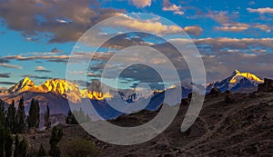 Sunset viewed from Duikar in Altit Hunza photo