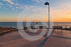 Sunset viewpoint with benches