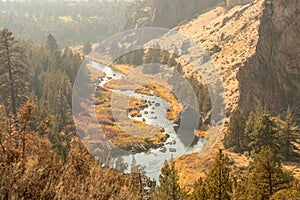 Sunset views of the Crooked River at Smith Rock State Park