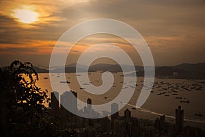 Sunset views from Lugard Lookout, Victoria Peak, Hong KOng