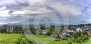 Sunset with views of Malang Java city of Indonesia