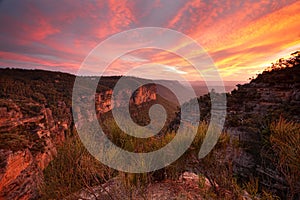 Sunset views from Norths Lookout Katoomba