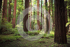 Sunset Views in the Redwood Forest, Humboldt Redwoods State Park, California