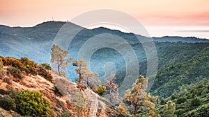 Panoramic sunset views in Santa Cruz mountains