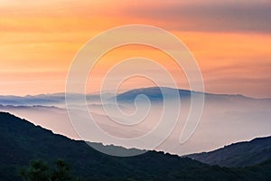 Sunset views in Santa Cruz mountains