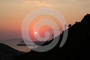 Sunset views from srd hill in dubrovnik