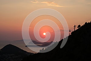 Sunset views from srd hill in dubrovnik