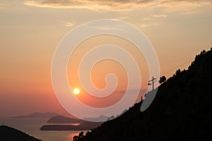 Sunset views from srd hill in dubrovnik