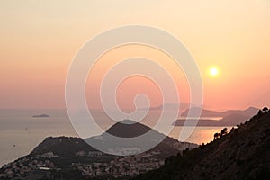 Sunset views on srd hill dubrovnik