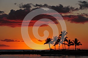 Sunset on the Waikiki beach photo