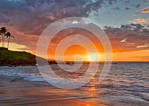 Sunset at Wailea Beach photo