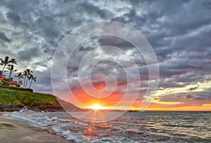 Sunset at Wailea Beach photo