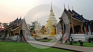 Sunset at wat phasing temple in chiang mai Thailand