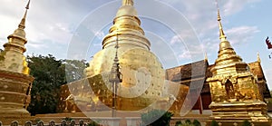 Sunset at wat phasing temple in chiang mai Thailand