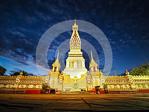 After sunset at Wat Phra That Phanom, Nakhonphanom provience, Th photo