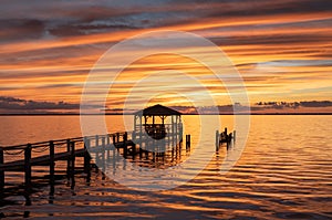 Sunset at Waterfront in Duck North Carolina