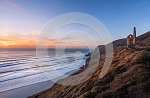 Sunset, Wheal Coates Engine House, Cornwall photo