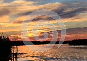 Sunset on the White mud River, Manitoba