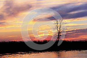 Sunset on the White mud River, Manitoba