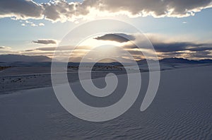 Sunset at White Sands National Monument in New Mexico