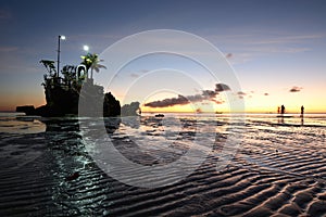 Sunset at Willy Rock. White Beach. Boracay Island. Malay. Aklan. Western Visayas. Philippines