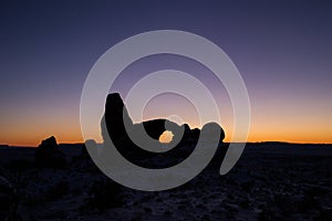 Sunset in Winter at Arches National Park