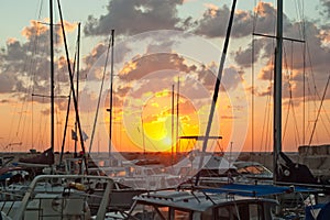 Sunset in Yaffo port