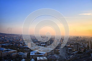 The sunset on Yerevan