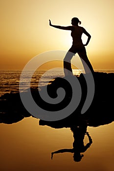 Sunset Yoga with Reflection