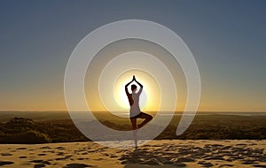 Sunset Yoga Silhouette