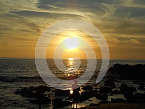 Sunset in Zicatela beach puerto escondido