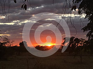 Sunset on a Zimbabwean farm