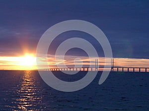 Sunset at Ã–resundsbron