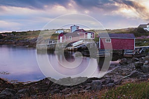 Sunseting over Fishing stages