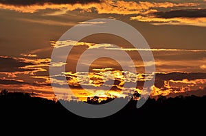 Sunsets, evening sky.Golden sky.Golden cloud.sunset With golden yellow sky.the last hour on the first day